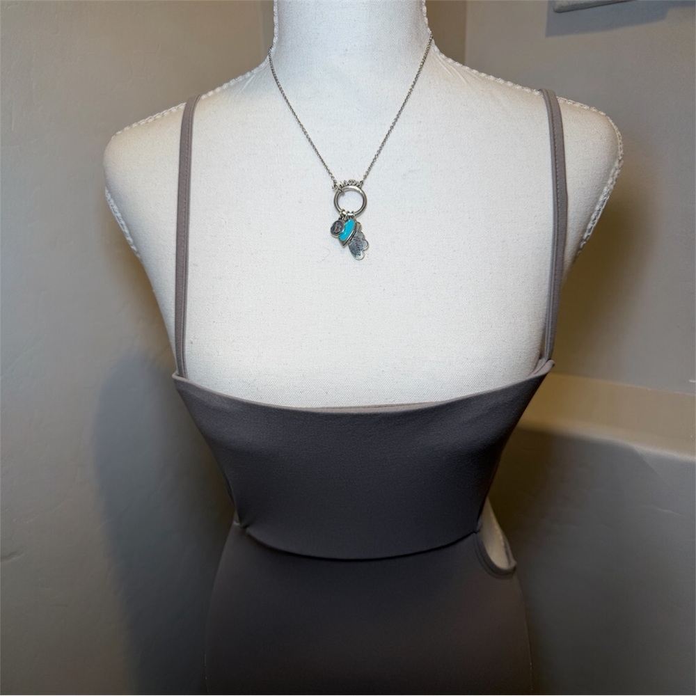 Taupe Cut Out Maxi Dress Adjustable Straps Bodycon Minimalist - Picture 3 of 5